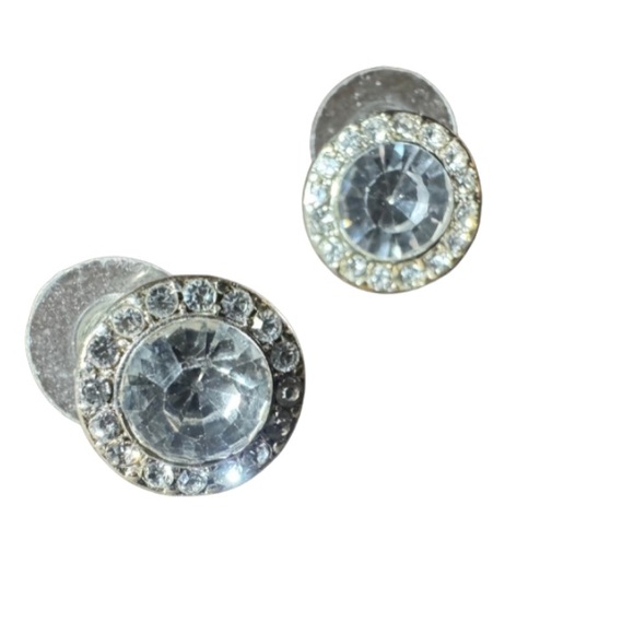 Glass Rhinestone Earrings - Picture 2 of 2